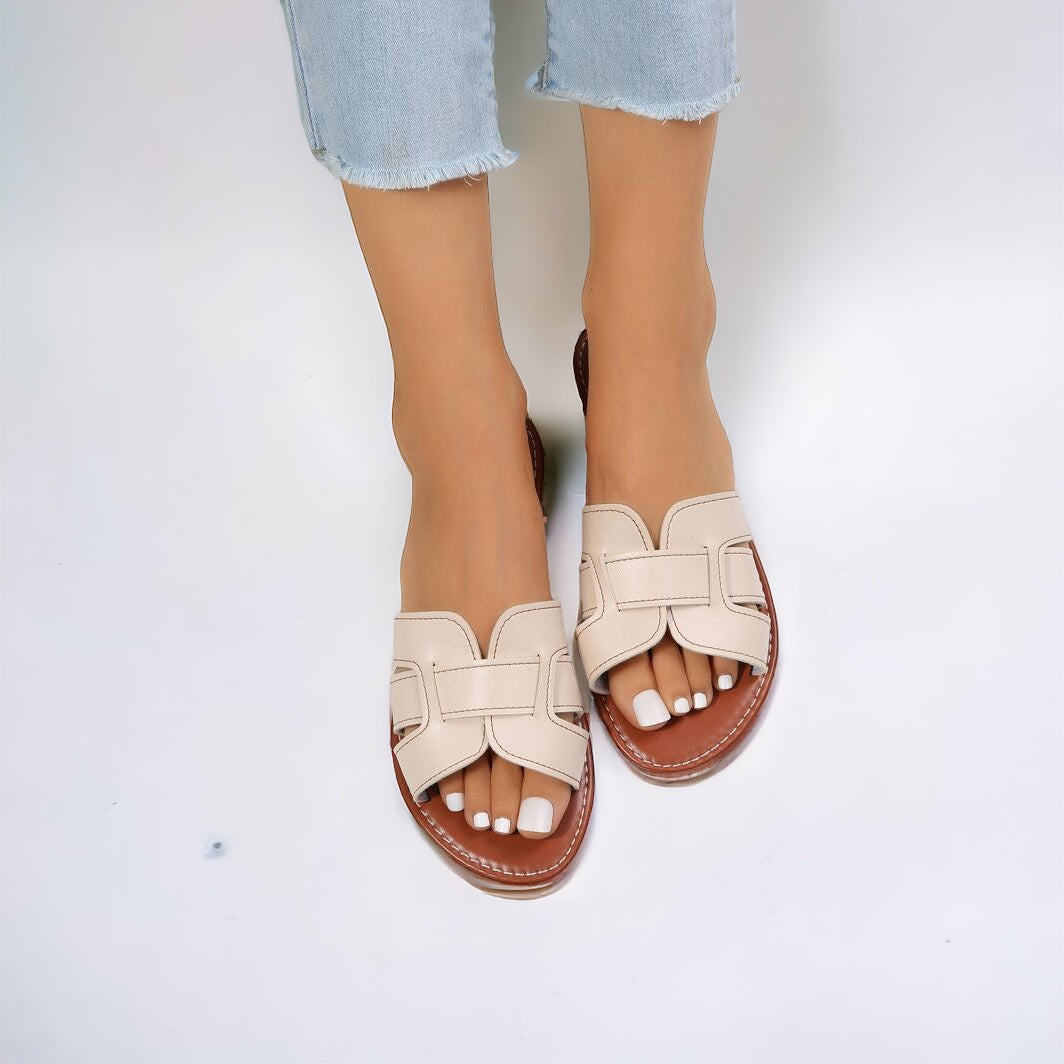 BEIGE FAB SLIDES