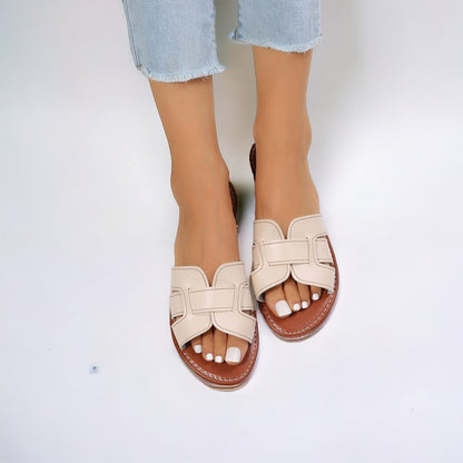 BEIGE FAB SLIDES