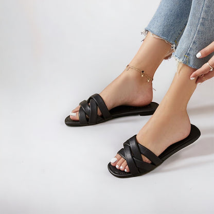 BLACK COMFY SLIDES