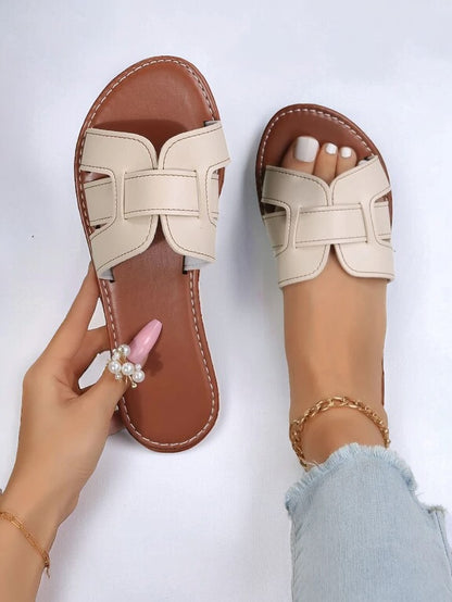 BEIGE FAB SLIDES